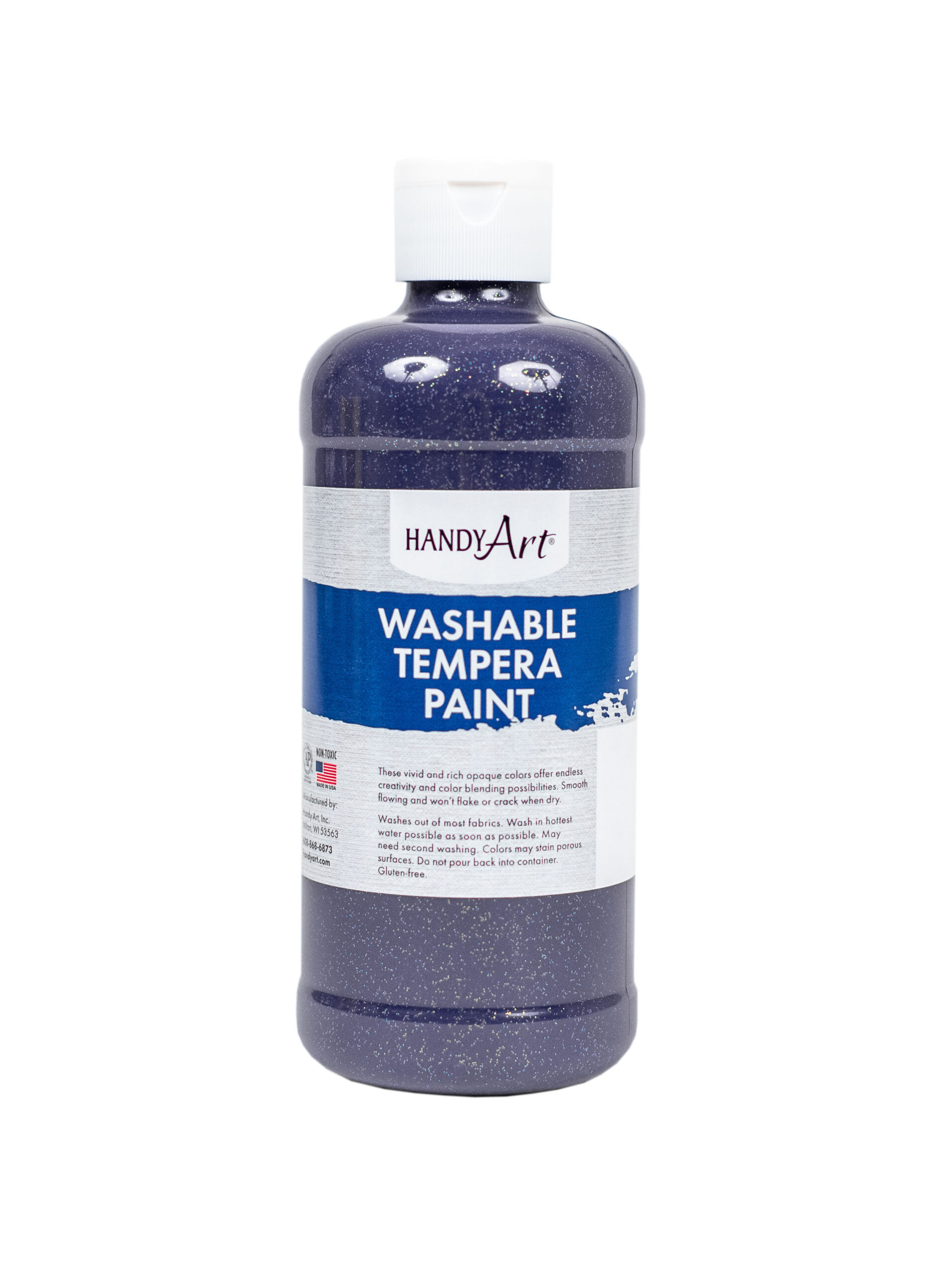 281-040 Glitter Washable Tempera 16oz, Violet (1)