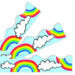 Rainbow And Clouds Borders