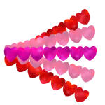 Hearts Strip Stickers