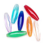 Spaghetti Oval Beads - Light Blue, 144/pk